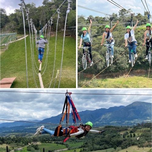 5 puentes tibetanos + Bicicletas aéreas + Canopy Superman